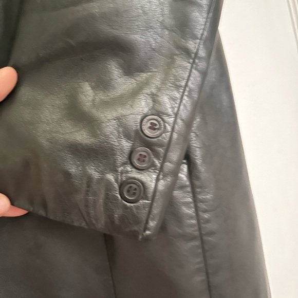 Dimitri Black Genuine Leather Long Coat with Insert Zipper - XL - Picture 4 of 4